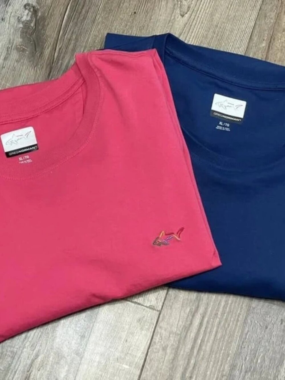 Mens Greg Norman shirt tshirt Fushia and Blue Size XL Lot of 2